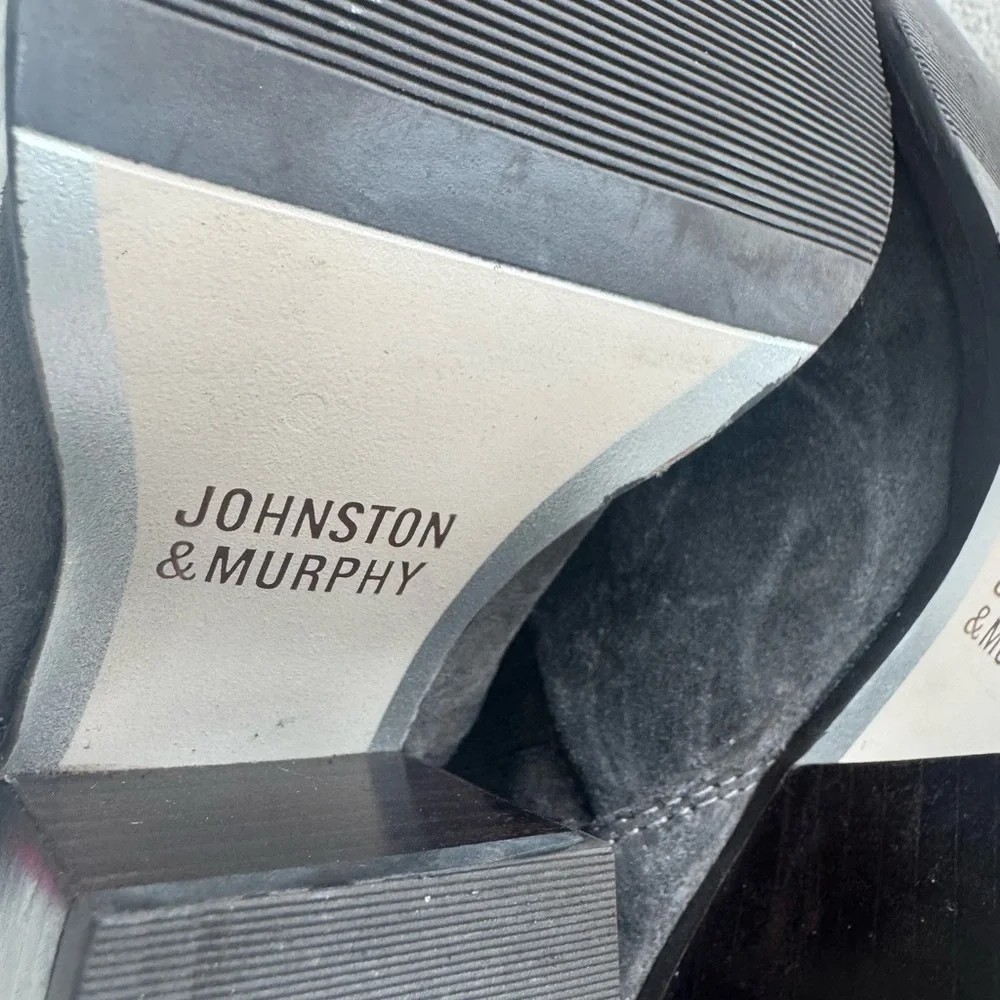 NEW - never worn - Johnston & Murphy Charcoal Heeled Boots - Picture 3 of 8